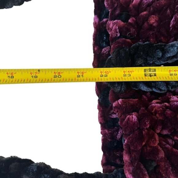 Chunky Knit Hobo Bag Purse Boho Hippie Goth Whimsigoth Handmade Purple Black - Picture 10 of 12